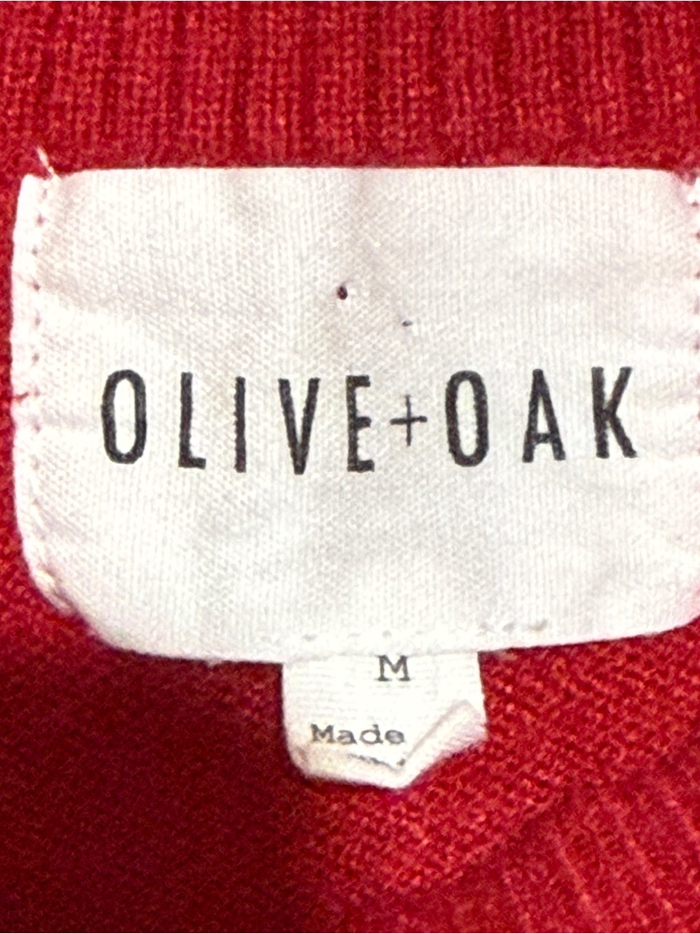 Olive + Oak Red Crewneck Women's Sweater - Classic Knit. Sz M. - Picture 5 of 6